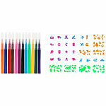 infactory Airbrush-Stift für Kinder, 12 Farben zum Sprühen, Versandrückläufer infactory Akku Airbrush-Stifte für Kinder, mit Farben & Schablonen, USB