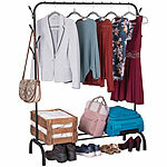 Carlo Milano Freistehende Kleiderstange mit 8 Haken, 110 x 146 x 41 cm, schwarz Carlo Milano Freistehende Kleiderstangen