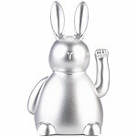 infactory 4er-Set Winke-Hasen, 20 cm, Batteriebetrieb, Ein/Aus-Schalter, silbern infactory Batteriebetriebene Winke-Hasen