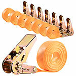 AGT 8er-Set 6-m-Spanngurte, Ratschen, 800 kg, DIN EN 12195-2-zertifiziert AGT Ratschen-Spanngurte