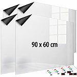infactory 4er-Set Whiteboard-Folien, selbstklebend, 4 Marker, 90 x 60 cm infactory Magnetische Whiteboard-Folien
