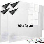 infactory 4er-Set magnetische Whiteboard-Folien, selbstklebend, Marker, 60x45 cm infactory Magnetische Whiteboard-Folien