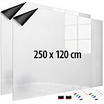 infactory 2er-Set Magn. Whiteboard-Folie, selbstklebend, 4 Marker, 250 x 120 cm infactory Magnetische Whiteboard-Folien