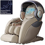 newgen medicals Luxus-Ganzkörper-Massagesessel mit Space-Cover, Bluetooth, App, beige newgen medicals