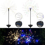 Lunartec Garten-Solar-Lichtdeko mit Feuerwerk-Effekt, Set aus warmweiß und bunt Lunartec