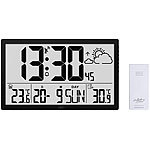 infactory Funk-Wanduhr mit Jumbo-LCD-Display, Wetterstation und Außensensor infactory Jumbo-Wetterstation, Funkuhr & Außensensor