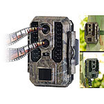 VisorTech 4K-Wildkamera mit Dual-Linse, IR-Nachtsicht, inkl. Akku-Solarpanel VisorTech