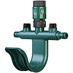 Royal Gardineer Regulierbarer 2-fach-Wasserverteiler mit praktischer Schlauchhalterung Royal Gardineer 2in1 Wasserverteiler & Schlauchhalter für Gartenschläuche