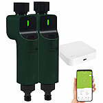 Royal Gardineer 2 Bewässerungsventile mit Sprach-Steuerung inklusive ZigBee-Gateway Royal Gardineer Bewässerungsventile mit ZigBee-WLAN-Gateway