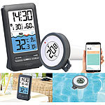 infactory Smartes WLAN-Teich- & Poolthermometer mit 3 Sensoren, App, IP67 infactory Funk-Poolthermometer mit WLAN und App