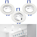Luminea 6er-Set Einbaustrahler-Rahmen, einstellbarer Abstrahlwinkel, weiß Luminea Lampen-Einbaufassungen