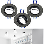 Luminea 12er-Set Einbaustrahler-Rahmen, einstellbarer Abstrahlwinkel, schwarz Luminea Lampen-Einbaufassungen