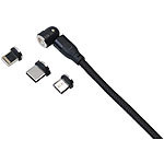 Callstel 4er-Set USB-Kabel, 12 Magnet-Stecker für USB C, Micro-USB, Lightning Callstel Magnetische USB-Ladekabel