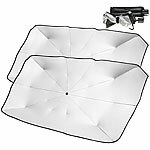 Lescars 2er-Set wärmeisolierende Sonnenschutze für die Autoscheibe, 125x65 cm Lescars Sonnenschutz für Frontscheibe 