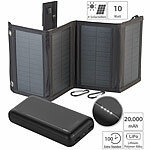 revolt USB-Powerbank mit 10-Watt-Falt-Solarpanel, 20.000 mAh, USB-C revolt Solar Notebook- & USB-Powerbanks