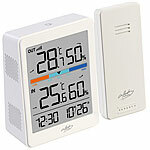 infactory 2er-Set Außen- und Innen-Thermometer und Hygrometer mit Außensensor infactory Digitales Innen- & Außen Funk-Thermometer