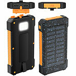 revolt Solar-Powerbank, 8.000 mAh, 2x USB 2A, Typ-C-Input, IP65, LED-Lampe revolt