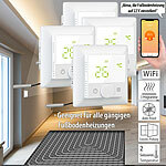 revolt 4er-Set WLAN-Fußbodenheizungs-Thermostat. Sprachsteuerung, App, weiß revolt WLAN-Raumthermostate