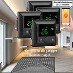 revolt 4er-Set WLAN-Fußbodenheizungs-Thermostat mit Sprachsteuerung, schwarz revolt