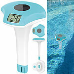 infactory Digitales Solar-Teich- & Poolthermometer, Akku, Solarpanel, LCD, IPX8 infactory