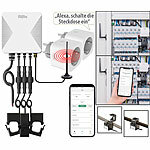 Luminea Home Control 3-Phasen-WLAN-Stromzähler inkl. 2 WLAN-Steckdosen Luminea Home Control 3-Phasen-WLAN-Stromzähler und Echtzeit-Energiemonitore