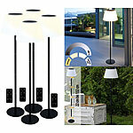 Lunartec 4er-Set Solar-LED-Tisch- & Stehleuchte, Fernbedienung, CCT, 400 lm Lunartec