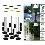 Lunartec 8er-Set Solar-LED-Tisch- & Stehleuchte, Fernbedienung, CCT, 400 lm Lunartec