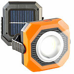 PEARL Solar Camping- & Arbeits-Lampe, 6W, Versandrückläufer PEARL Solar-COB-LED-Arbeitsleuchten im Baustrahler-Design