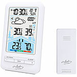 infactory Funk-Wetterstation mit Außensensor, Versandrückläufer infactory Wetterstationen mit Funkuhr, Wecker, Hygrometer, Barometer, Wetterprognose und Außensensor