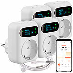 revolt 4er-Set WLAN-Steckdosen-Thermostat, Heiz- & Klimageräte, App, Sensoren revolt WLAN-Steckdosen-Thermostate für Heiz- & Klimageräte, App, Sensoren