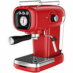 Cucina di Modena Espresso-Siebträgermaschine mit Temperaturanzeige und Kapsel-Adapter Cucina di Modena Retro Siebträger-Espressomaschinen mit Milchaufschäumer, Thermometer & Adapter für Nespresso-Kapseln