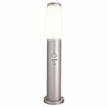 Lunartec 2er-Set Standleuchten, 1-flammig, Bewegungssensor, E27, Edelstahl,IP44 Lunartec Spritzwassergeschützte Außen-Standleuchten mit E27-Sockel und Bewegungssensor