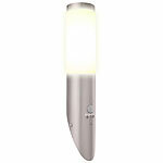 Lunartec 1-flammige Außen-Wandlampe mit Bewegungssensor, E27, Edelstahl, IP65 Lunartec Wetterfeste Außenwandleuchten mit E27-Sockel und Bewegungssensor