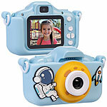 Playtastic Selfie-Kinderkamera, 2''-IPS-Display, 1080p, USB-C, Weltall-Hülle blau Playtastic Kinder-Digitalkameras
