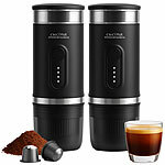 Cucina di Modena 2er-Set mobile Akku-Espressomaschinen, auch für Kapseln, 15 bar, 140 W Cucina di Modena Mobile Akku-Espressomaschinen mit Wasserkocher, auch für Nespresso-Kapseln