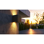 Luminea Outdoor-LED-Wandleuchte mit austauschbarer G9-LED, IP54, schwarz Luminea LED-Wandleuchten mit einstellbarem Abstrahlwinkel und austauschbarem LED-Leuchtmittel