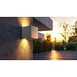 Luminea Outdoor-LED-Wandleuchte mit austauschbarer G9-LED, IP54, weiß Luminea LED-Wandleuchten mit einstellbarem Abstrahlwinkel und austauschbarem LED-Leuchtmittel