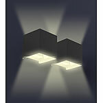 Luminea 2er-Set Outdoor-LED-Wandleuchte, austauschbare G9-LED, IP54, schwarz Luminea LED-Wandleuchten mit einstellbarem Abstrahlwinkel und austauschbarem LED-Leuchtmittel