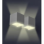 Luminea 2er-Set Outdoor-LED-Wandleuchte mit austauschbarer G9-LED, IP54, weiß Luminea LED-Wandleuchten mit einstellbarem Abstrahlwinkel und austauschbarem LED-Leuchtmittel 