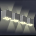 Luminea 4er-Set Outdoor-LED-Wandleuchte mit austauschbarer G9-LED, IP54, weiß Luminea LED-Wandleuchten mit einstellbarem Abstrahlwinkel und austauschbarem LED-Leuchtmittel