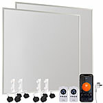 Sichler Haushaltsgeräte 2er-Set Infrarot-Heizungen mit Standfuß-Set, je 360 W, je 12 m², App Sichler Haushaltsgeräte Mobile WLAN-Infrarot-Heizung mit Standfuß-Set, für Amazon Alexa & Google Assistant