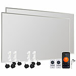 Sichler Haushaltsgeräte 2er-Set Infrarot-Heizungen mit Standfuß-Set, je 600 W, je 20 m², App Sichler Haushaltsgeräte Mobile WLAN-Infrarot-Heizung mit Standfuß-Set, für Amazon Alexa & Google Assistant