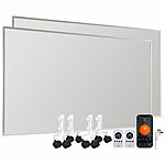 Sichler Haushaltsgeräte 2er-Set Infrarot-Heizungen + Standfuß-Set, je 1000 W, je 33 m², App Sichler Haushaltsgeräte Mobile WLAN-Infrarot-Heizung mit Standfuß-Set, für Amazon Alexa & Google Assistant