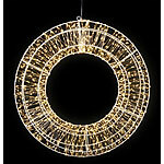 Lunartec 3D-LED-Lichterkranz, Firework-Effekt, 1.800 LEDs, warmweiß, IP44, 58cm Lunartec LED-Lichterkränze für innen und außen