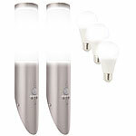 Lunartec 2er-Set Außen-Wandlampe, Bewegungssensor, IP65, inkl. 3 E27 LED-Lampen Lunartec Wetterfeste Außenwandleuchten mit E27-Sockel und Bewegungssensor