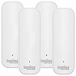 Luminea Home Control 4er-Set Temperatur- & Luftfeuchtigkeitssensoren für Station TLS-100 Luminea Home Control WLAN-Temperatur- und Luftfeuchtigkeits-Sets mit Display, Sensoren & App