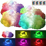 Luminea 4er-Set farbwechselnde DIY-Wolken-Leuchten, RGB-LEDs & Fernbedienu Luminea DIY-Wolken-Leuchten mit RGB-LEDs, Farbwechsel, Fernbedienung