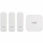 Luminea Home Control 3er-Set Temperatur- & Feuchtigkeitssensoren, WLAN-Gateway, App, IP65 Luminea Home Control Funk-Temperatur- & Luftfeuchtigkeitssensoren für innen und außen mit WLAN-Gateway und App 