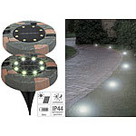 Lunartec 2er-Set Solar-Akku-Bodenleuchten mit 8 LEDs, warmweiß, IP44 Lunartec LED-Solar-Bodenleuchten