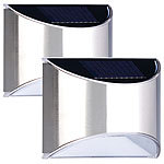 Lunartec 2er-Set Solar-LED-Wandleuchte mit Lichtsensor, Versandrückläufer Lunartec LED-Solar-Wandlampen für den Außenbereich